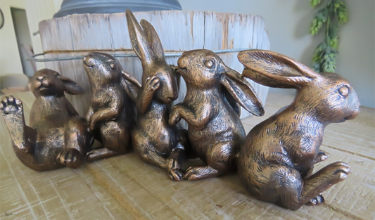 Bunny Capers bronze resin figurine, 27cm long